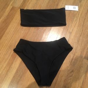 Medium Black High Waist Bathing Suit